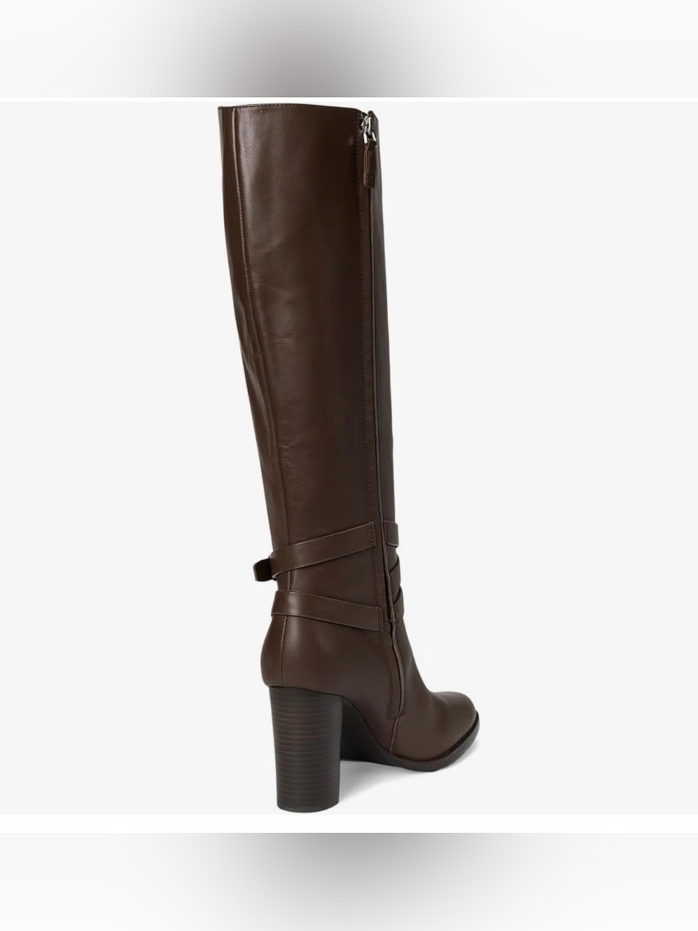 NWT Lauren Ralph Lauren Collins Calfskin Tall Boot Heel Lauren Brown, Size 7.5 - Picture 5 of 12